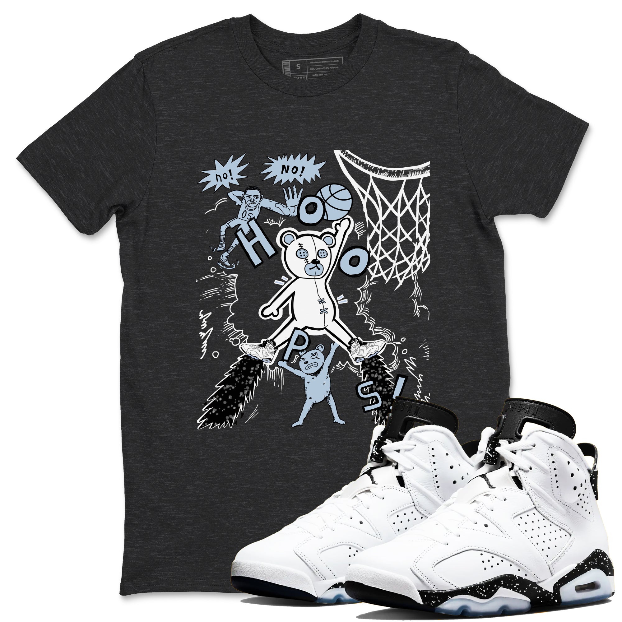 6s Reverse Oreo shirt to match jordans Stop The Bear sneaker tees Air Jordan 6 White Black SNRT Sneaker Release Tees unisex cotton Charcoal Heather 1 crew neck shirt