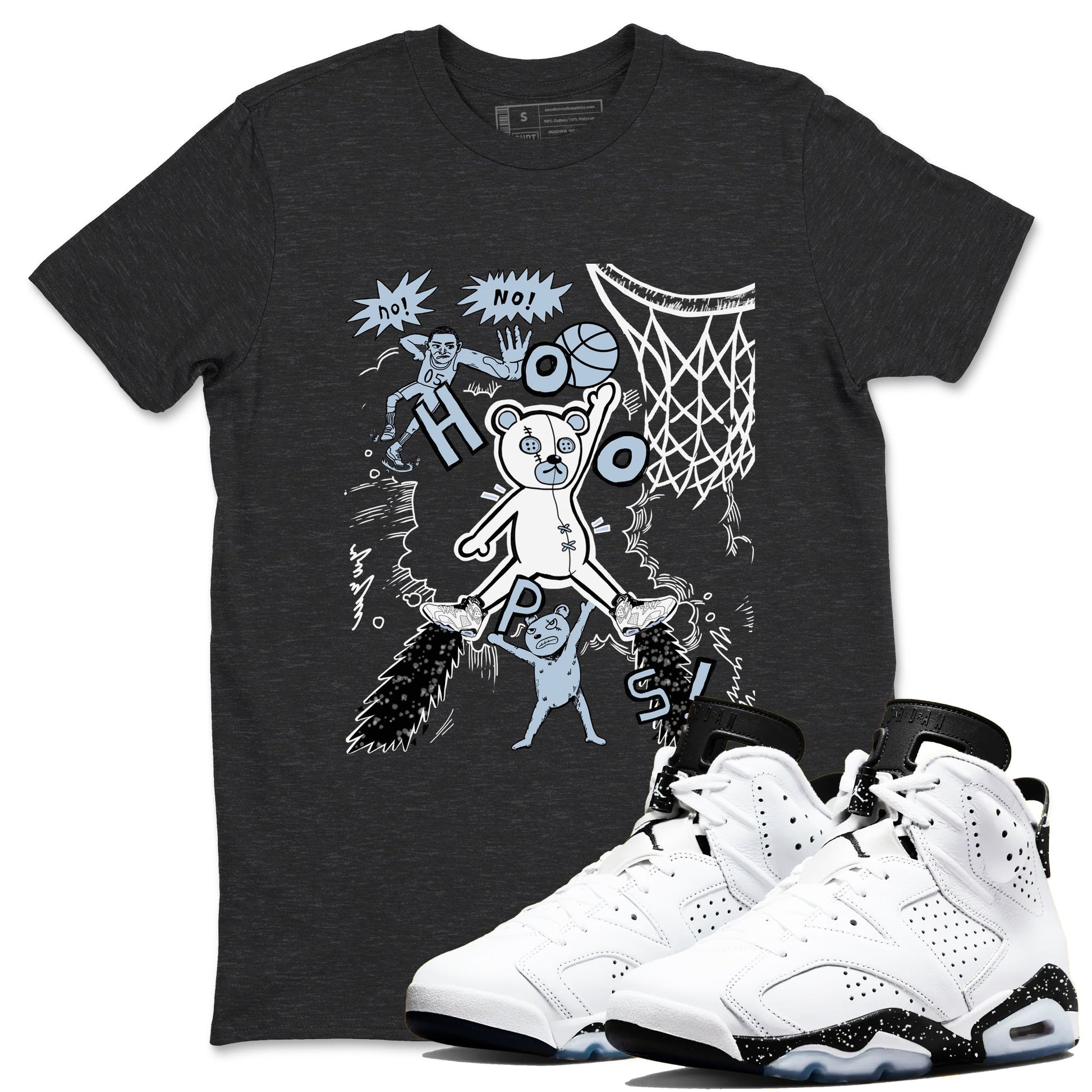 6s Reverse Oreo shirt to match jordans Stop The Bear sneaker tees Air Jordan 6 White Black SNRT Sneaker Release Tees unisex cotton Charcoal Heather 1 crew neck shirt