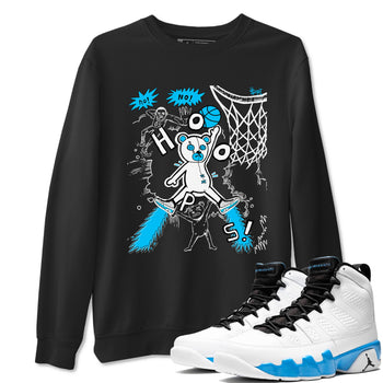 9s Powder Blue shirt to match jordans Stop The Bear sneaker tees Air Jordan 9 Powder Blue SNRT Sneaker Release Tees unisex cotton Black 1 crew neck shirt