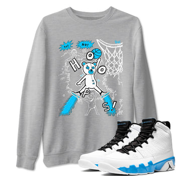 9s Powder Blue shirt to match jordans Stop The Bear sneaker tees Air Jordan 9 Powder Blue SNRT Sneaker Release Tees unisex cotton Heather Grey 1 crew neck shirt