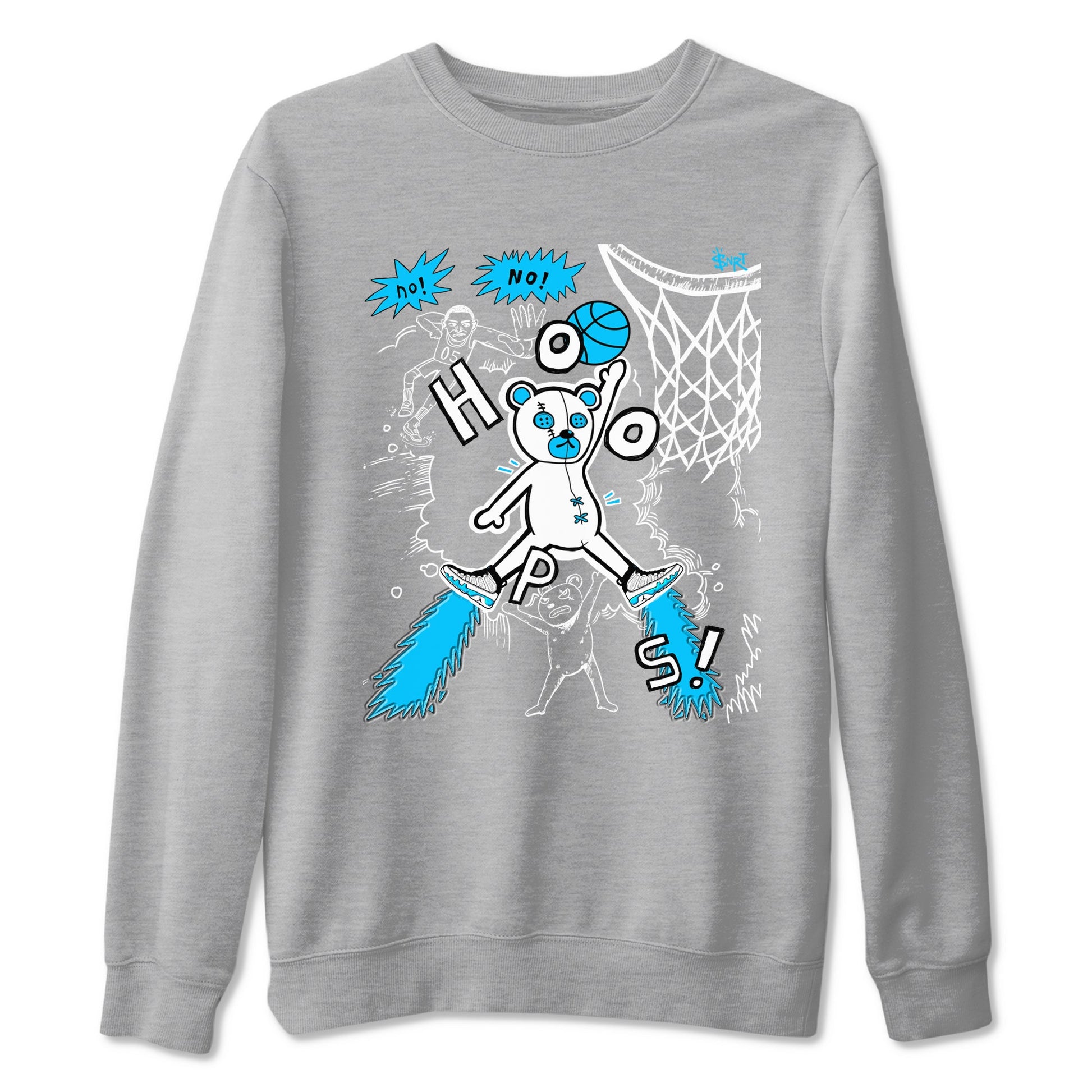 9s Powder Blue shirt to match jordans Stop The Bear sneaker tees Air Jordan 9 Powder Blue SNRT Sneaker Release Tees unisex cotton Heather Grey 2 crew neck shirt