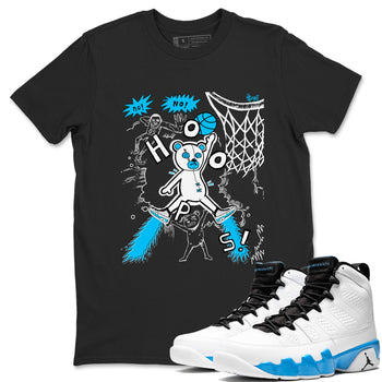 9s Powder Blue shirt to match jordans Stop The Bear sneaker tees Air Jordan 9 Powder Blue SNRT Sneaker Release Tees unisex cotton Black 1 crew neck shirt