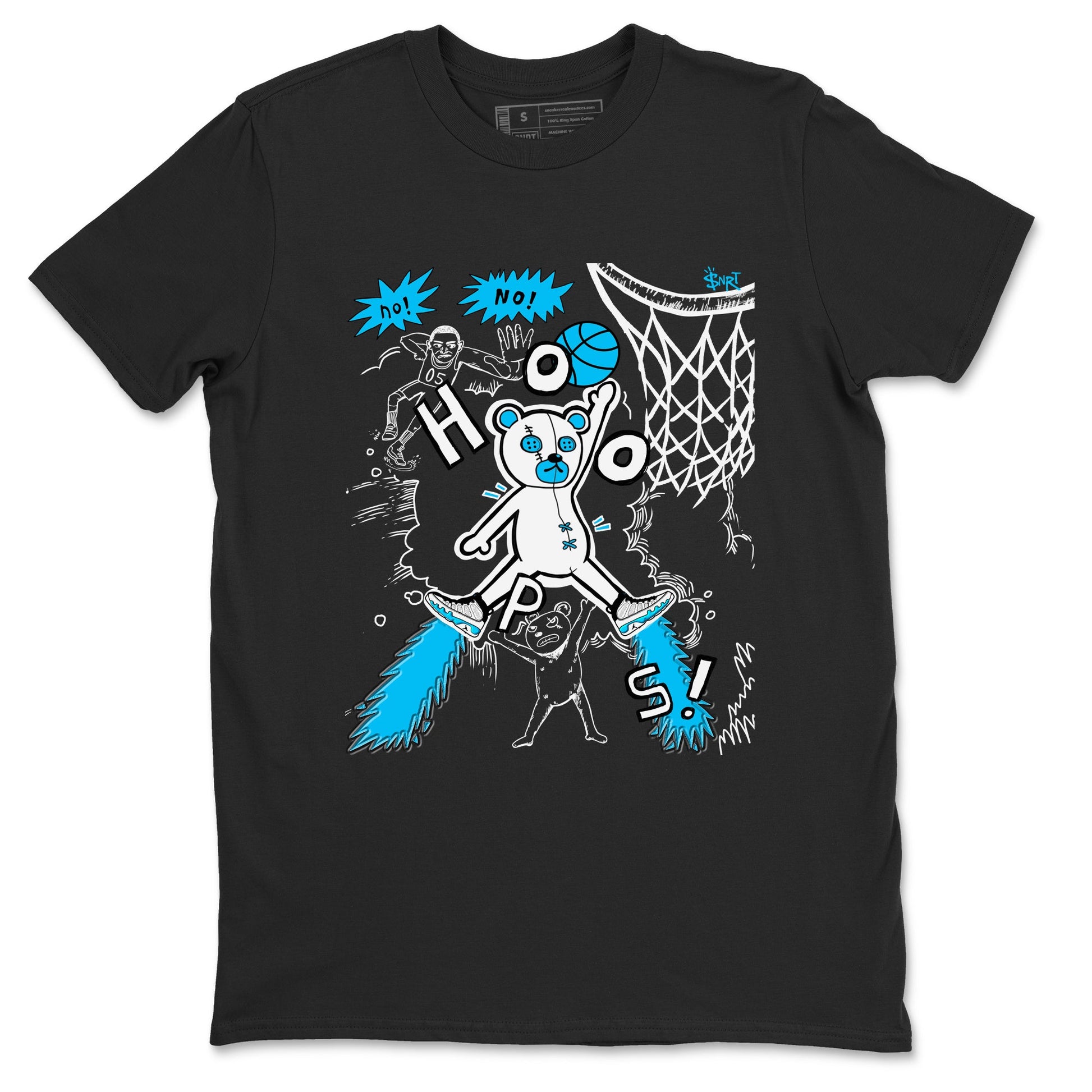 9s Powder Blue shirt to match jordans Stop The Bear sneaker tees Air Jordan 9 Powder Blue SNRT Sneaker Release Tees unisex cotton Black 2 crew neck shirt