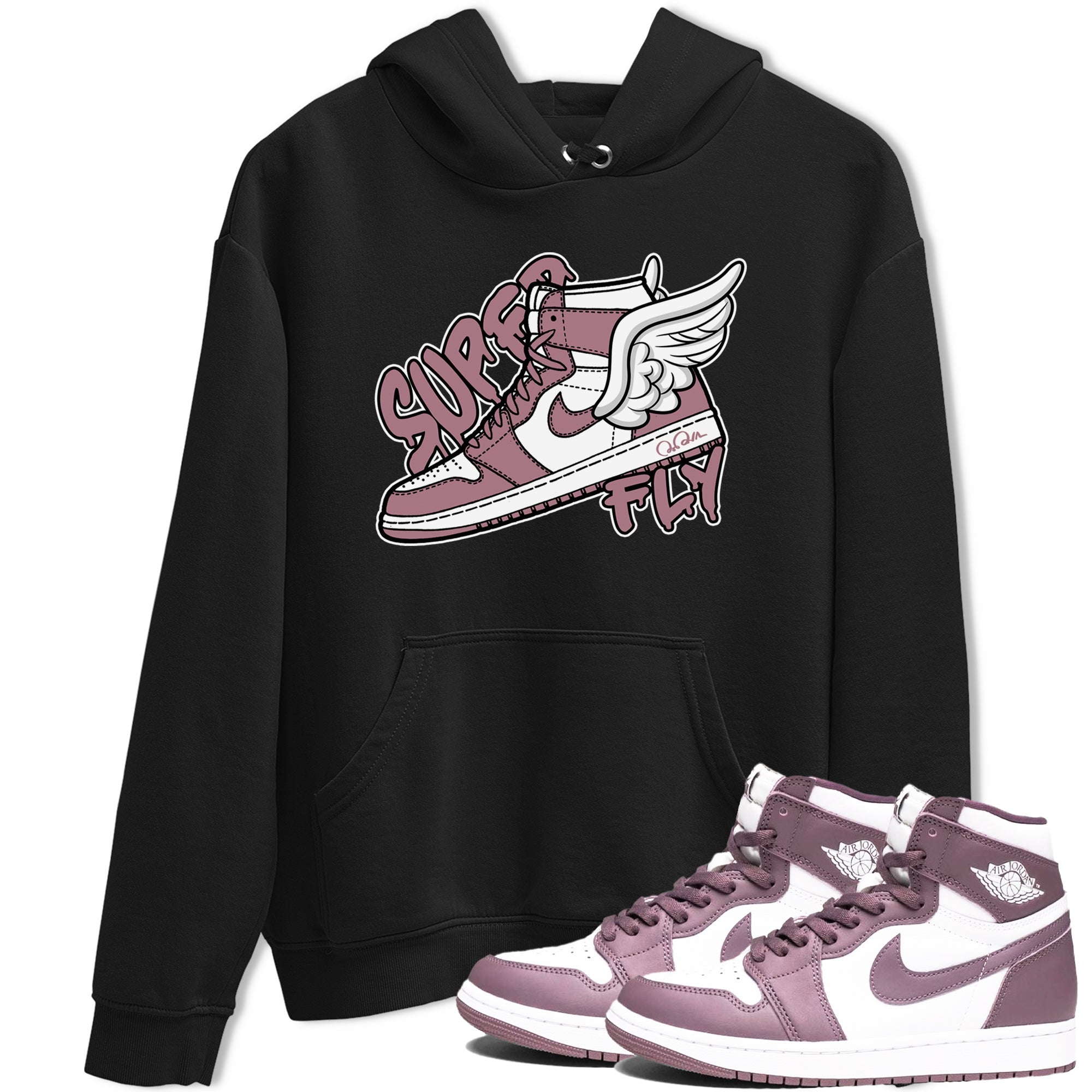 Air Jordan 1 Mauve shirt to match jordans Super Fly sneaker tees AJ1Mauve SNRT Sneaker Release Tees Unisex Black 1 T-Shirt