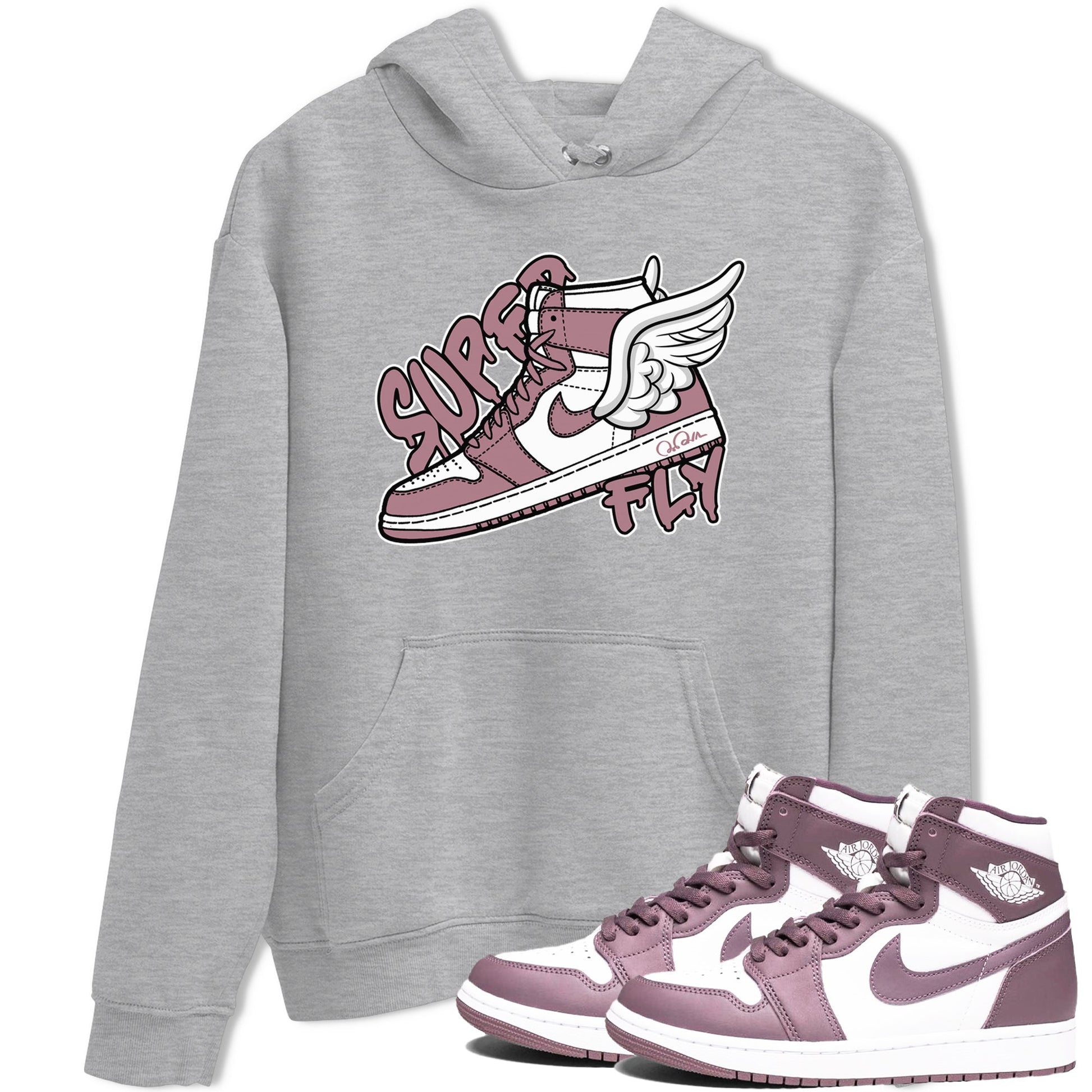 Air Jordan 1 Mauve shirt to match jordans Super Fly sneaker tees AJ1Mauve SNRT Sneaker Release Tees Unisex Heather Grey 1 T-Shirt