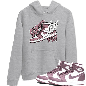 Air Jordan 1 Mauve shirt to match jordans Super Fly sneaker tees AJ1Mauve SNRT Sneaker Release Tees Unisex Heather Grey 1 T-Shirt