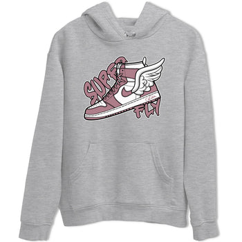 Air Jordan 1 Mauve shirt to match jordans Super Fly sneaker tees AJ1Mauve SNRT Sneaker Release Tees Unisex Heather Grey 2 T-Shirt