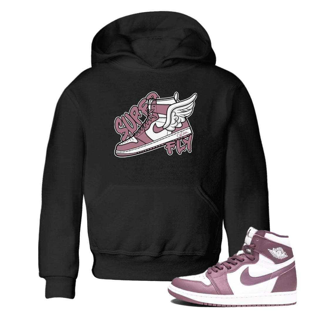Air Jordan 1 Mauve shirt to match jordans Super Fly sneaker tees AJ1Mauve SNRT Sneaker Release Tees Baby Toddler Black 1 T-Shirt