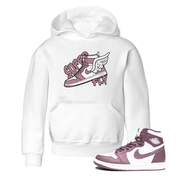Air Jordan 1 Mauve shirt to match jordans Super Fly sneaker tees AJ1Mauve SNRT Sneaker Release Tees Baby Toddler White 1 T-Shirt