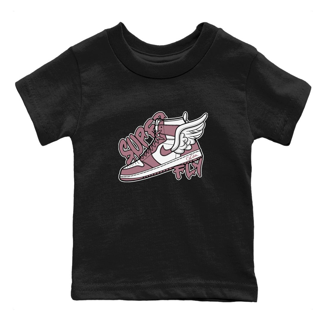 Air Jordan 1 Mauve shirt to match jordans Super Fly sneaker tees AJ1Mauve SNRT Sneaker Release Tees Baby Toddler Black 2 T-Shirt