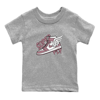 Air Jordan 1 Mauve shirt to match jordans Super Fly sneaker tees AJ1Mauve SNRT Sneaker Release Tees Baby Toddler Heather Grey 2 T-Shirt