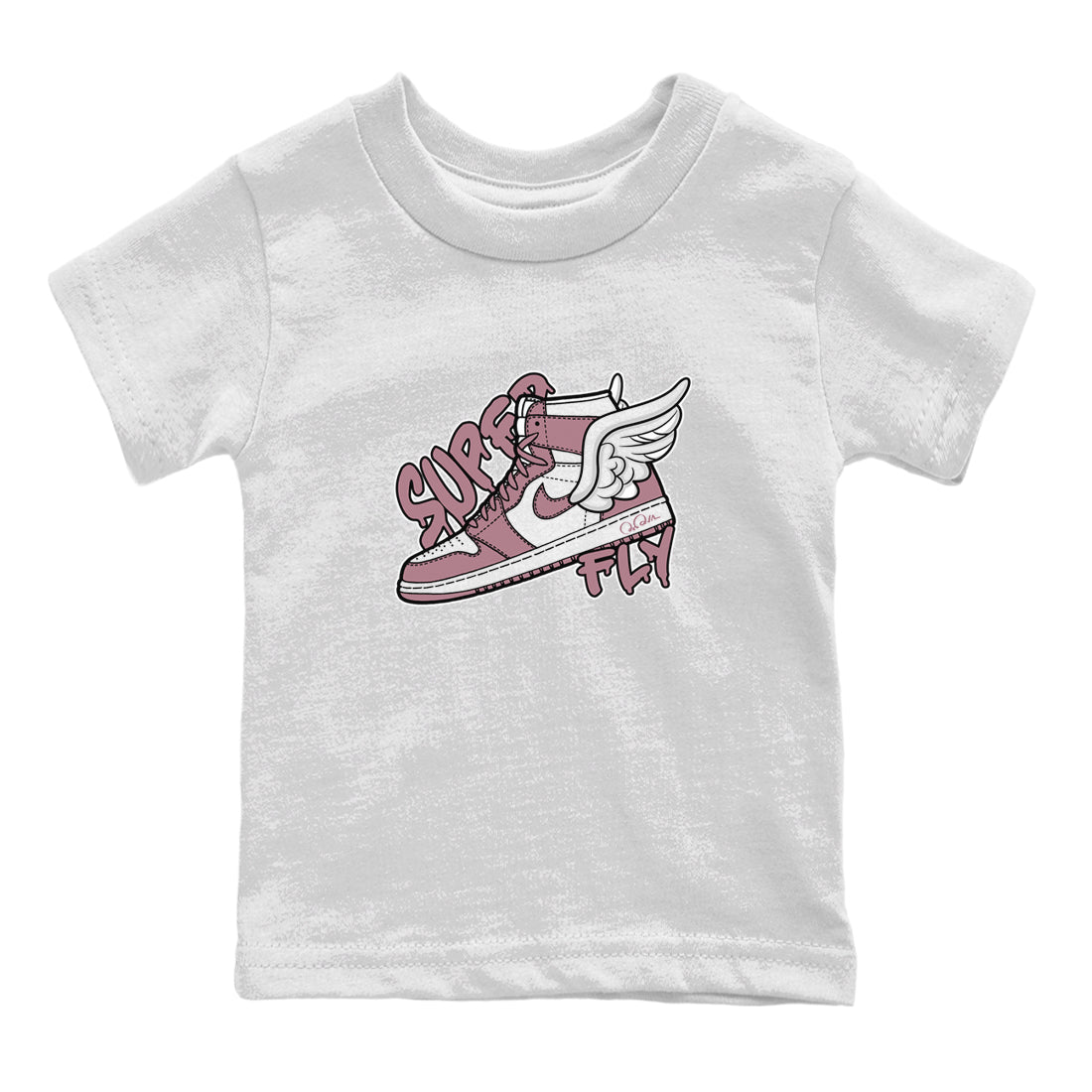 Air Jordan 1 Mauve shirt to match jordans Super Fly sneaker tees AJ1Mauve SNRT Sneaker Release Tees Baby Toddler White 2 T-Shirt