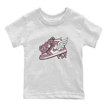 Air Jordan 1 Mauve shirt to match jordans Super Fly sneaker tees AJ1Mauve SNRT Sneaker Release Tees Baby Toddler White 2 T-Shirt