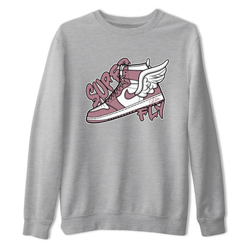 Air Jordan 1 Mauve shirt to match jordans Super Fly sneaker tees AJ1Mauve SNRT Sneaker Release Tees Unisex Heather Grey 2 T-Shirt