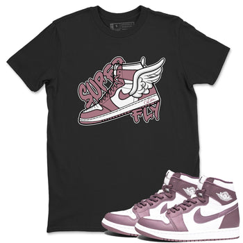 Air Jordan 1 Mauve shirt to match jordans Super Fly sneaker tees AJ1Mauve SNRT Sneaker Release Tees Unisex Black 1 T-Shirt