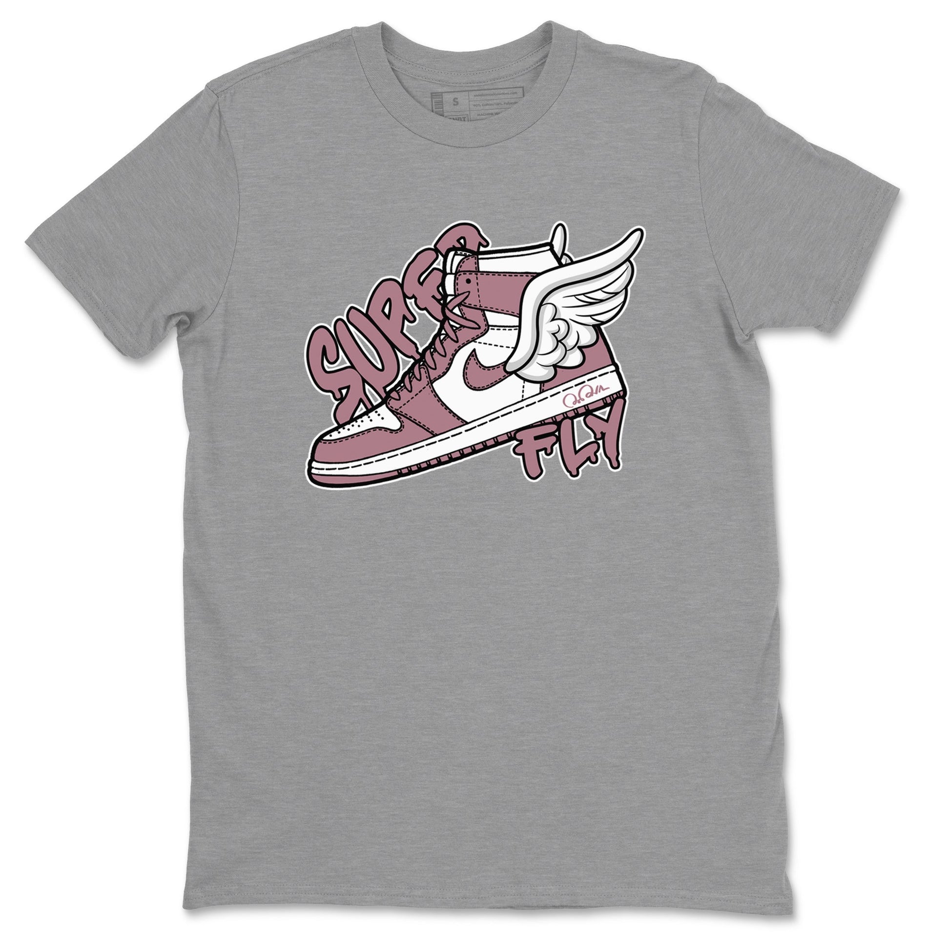 Air Jordan 1 Mauve shirt to match jordans Super Fly sneaker tees AJ1Mauve SNRT Sneaker Release Tees Unisex Heather Grey 2 T-Shirt