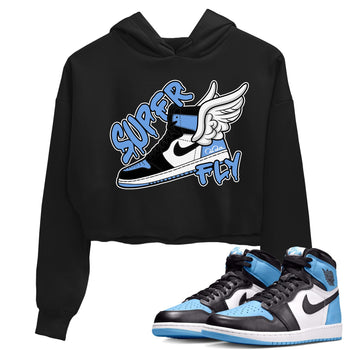 Air Jordan 1 Retro High OG UNC Toe Shirt to match Jordans Super Fly Sneaker Tees AJ1 UNC Toe SNRT Sneaker Release Tees Crop T-Shirts Black 1
