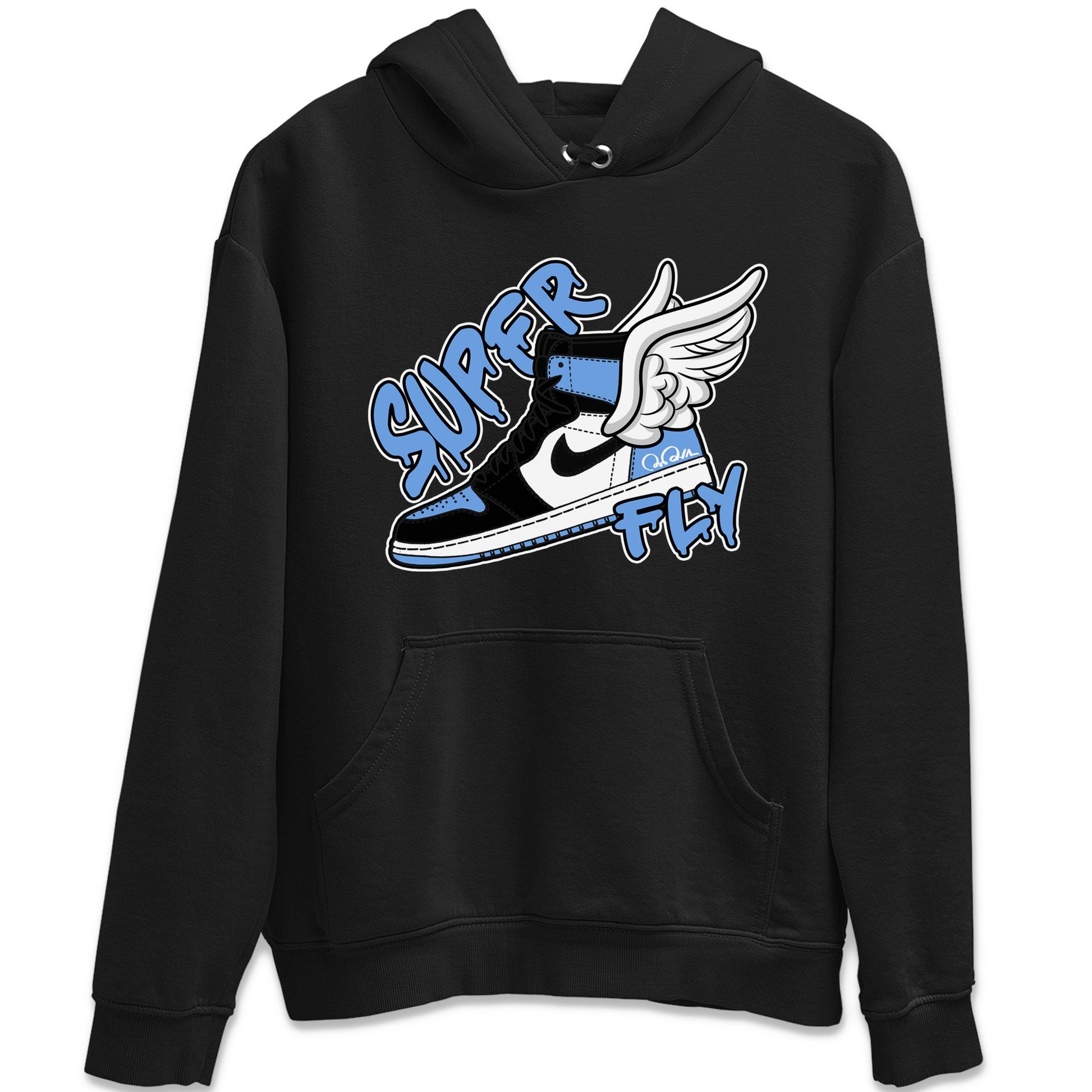 Air Jordan 1 Retro High OG UNC Toe Shirt to match Jordans Super Fly Sneaker Tees AJ1 UNC Toe SNRT Sneaker Release Tees Crew Neck T-Shirts Black 2