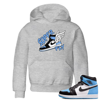 Air Jordan 1 Retro High OG UNC Toe Shirt to match Jordans Super Fly Sneaker Tees AJ1 UNC Toe SNRT Sneaker Release Tees Kids and Baby Tees Heather Grey 1