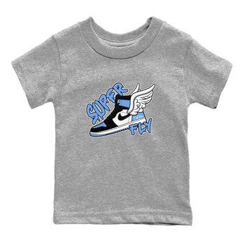 Air Jordan 1 Retro High OG UNC Toe Shirt to match Jordans Super Fly Sneaker Tees AJ1 UNC Toe SNRT Sneaker Release Tees Kids and Baby Tees Heather Grey 2
