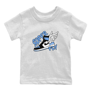 Air Jordan 1 Retro High OG UNC Toe Shirt to match Jordans Super Fly Sneaker Tees AJ1 UNC Toe SNRT Sneaker Release Tees Kids and Baby Tees White 2