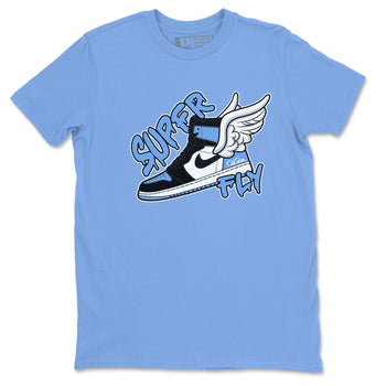 Air Jordan 1 Retro High OG UNC Toe Shirt to match Jordans Super Fly Sneaker Tees AJ1 UNC Toe SNRT Sneaker Release Tees Crew Neck T-Shirts Carolina Blue 2