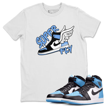 Air Jordan 1 Retro High OG UNC Toe Shirt to match Jordans Super Fly Sneaker Tees AJ1 UNC Toe SNRT Sneaker Release Tees Crew Neck T-Shirts White 1