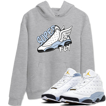 Air Jordan 13 Blue Grey shirt to match jordans Super Fly sneaker tees AJ13 Blue Grey SNRT Sneaker Release Tees unisex cotton Heather Grey 1 crew neck shirt