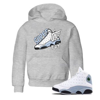 Air Jordan 13 Blue Grey shirt to match jordans Super Fly sneaker tees AJ13 Blue Grey SNRT sneaker release tees baby toddler Heather Grey 1 cotton Shirt