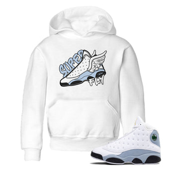 Air Jordan 13 Blue Grey shirt to match jordans Super Fly sneaker tees AJ13 Blue Grey SNRT sneaker release tees baby toddler White 1 cotton Shirt