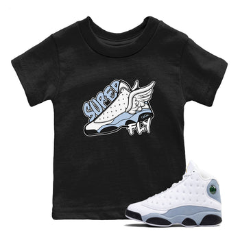 Air Jordan 13 Blue Grey shirt to match jordans Super Fly sneaker tees AJ13 Blue Grey SNRT sneaker release tees baby toddler Black 1 cotton Shirt