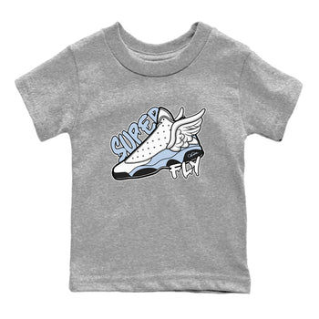 Air Jordan 13 Blue Grey shirt to match jordans Super Fly sneaker tees AJ13 Blue Grey SNRT sneaker release tees baby toddler Heather Grey 2 cotton Shirt