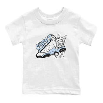 Air Jordan 13 Blue Grey shirt to match jordans Super Fly sneaker tees AJ13 Blue Grey SNRT sneaker release tees baby toddler White 2 cotton Shirt
