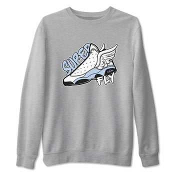 Air Jordan 13 Blue Grey shirt to match jordans Super Fly sneaker tees AJ13 Blue Grey SNRT Sneaker Release Tees unisex cotton Heather Grey 2 crew neck shirt