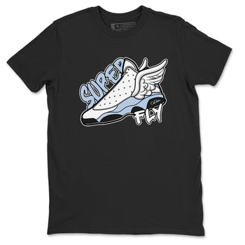 Air Jordan 13 Blue Grey shirt to match jordans Super Fly sneaker tees AJ13 Blue Grey SNRT Sneaker Release Tees unisex cotton Black 2 crew neck shirt