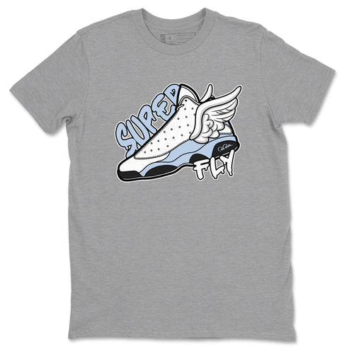 Air Jordan 13 Blue Grey shirt to match jordans Super Fly sneaker tees AJ13 Blue Grey SNRT Sneaker Release Tees unisex cotton Heather Grey 2 crew neck shirt