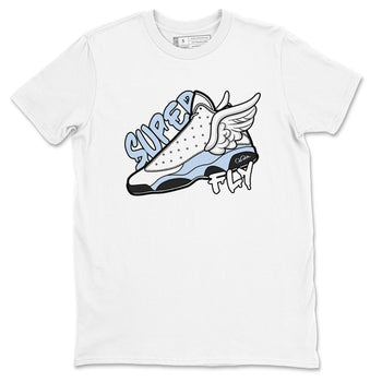 Air Jordan 13 Blue Grey shirt to match jordans Super Fly sneaker tees AJ13 Blue Grey SNRT Sneaker Release Tees unisex cotton White 2 crew neck shirt
