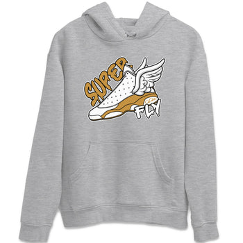Air Jordan 13 Wheat Sneaker Match Tees Super Fly Sneaker Tees AJ13 Wheat Sneaker Release Tees Unisex Shirts Heather Grey 2