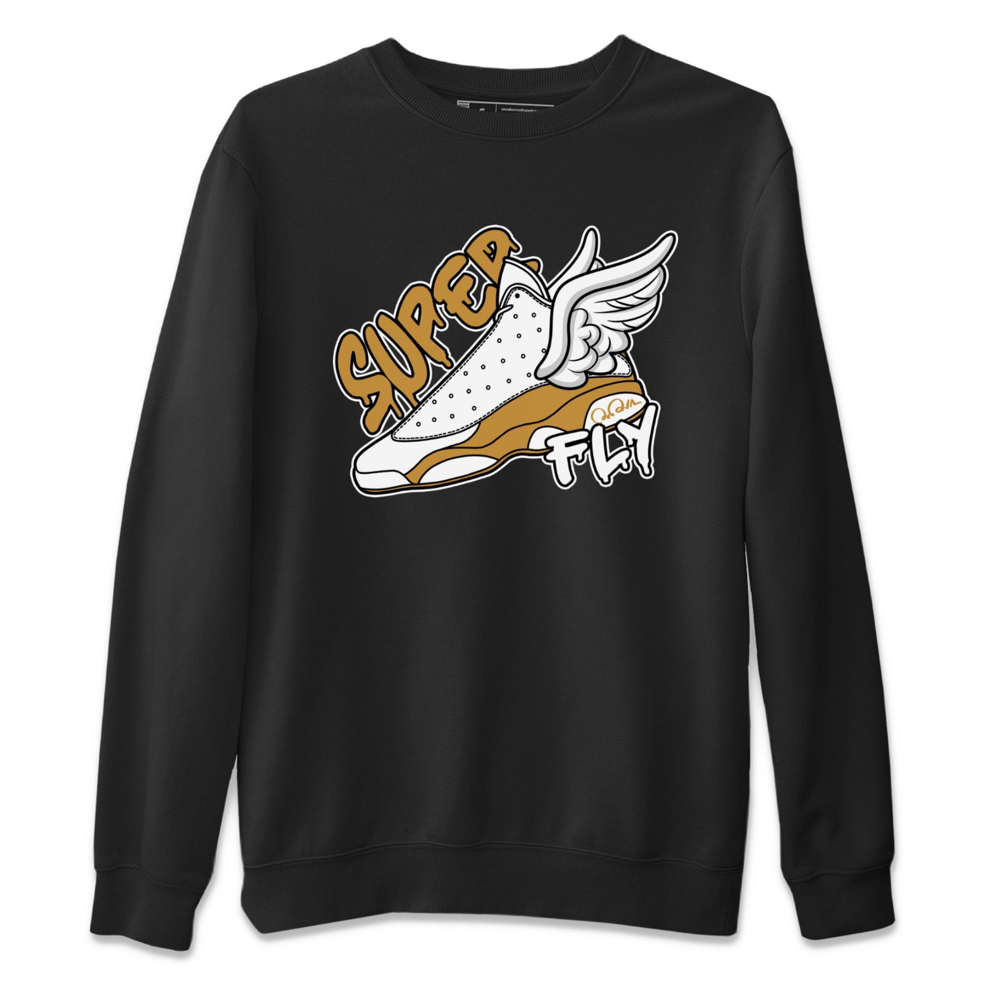 Air Jordan 13 Wheat Sneaker Match Tees Super Fly Sneaker Tees AJ13 Wheat Sneaker Release Tees Unisex Shirts Black 2