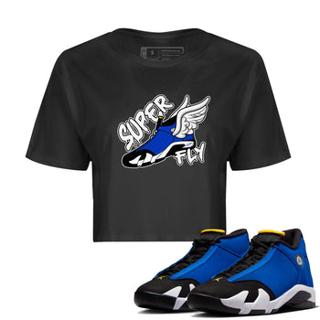 Air Jordan 14 Laney Sneaker Match Tees Super Fly Sneaker Tees AJ14 Laney Sneaker Release Tees Women's Shirts Black 1