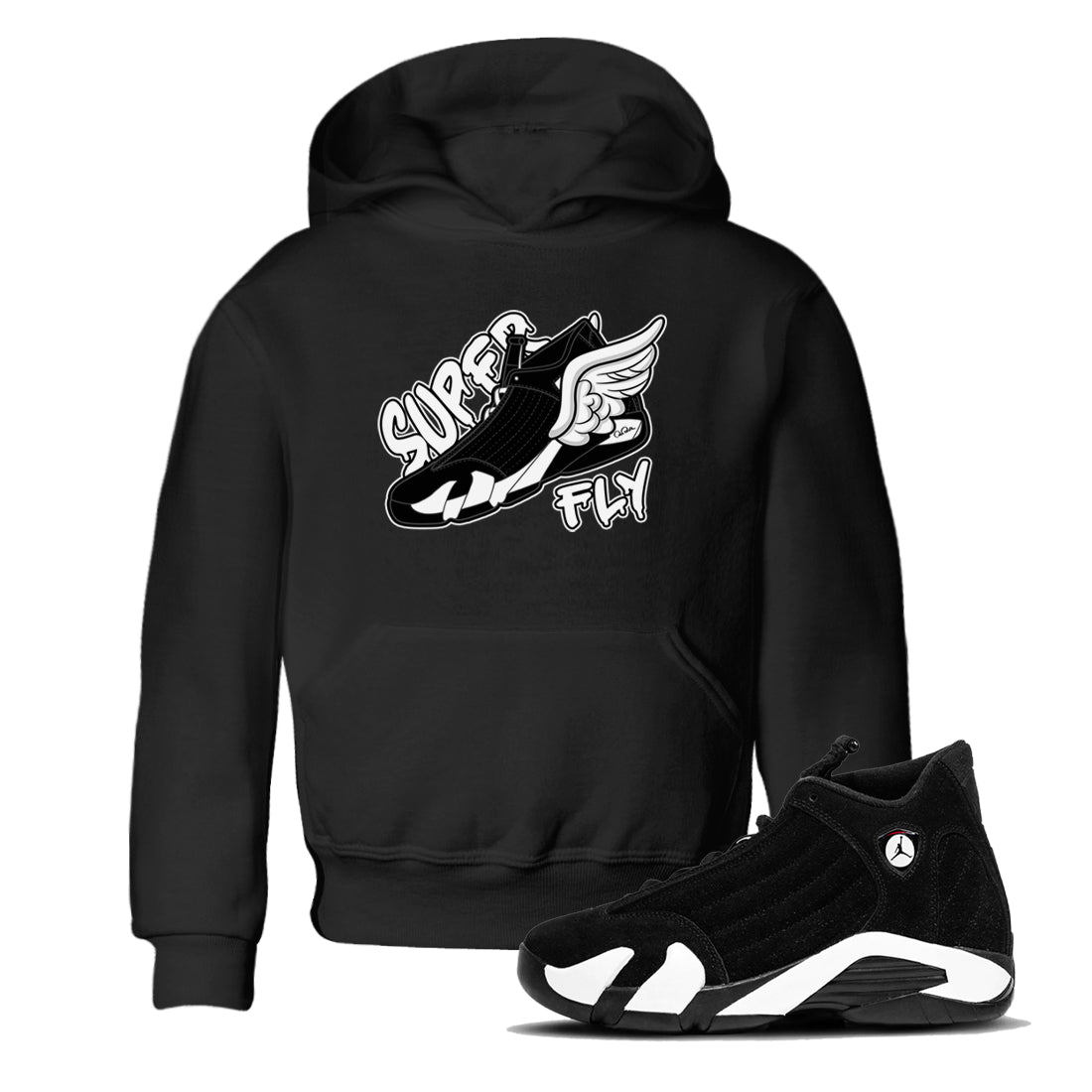 14s Panda shirt to match jordans Super Fly sneaker tees Air Jordan 14 Panda SNRT Sneaker Release Tees Baby Toddler Black 1 T-Shirt