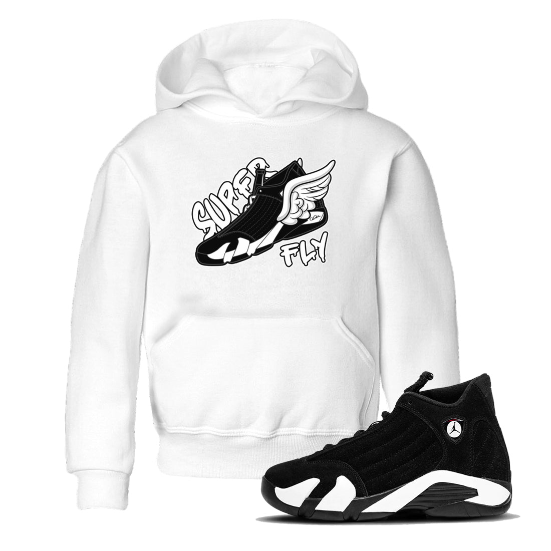 14s Panda shirt to match jordans Super Fly sneaker tees Air Jordan 14 Panda SNRT Sneaker Release Tees Baby Toddler White 1 T-Shirt