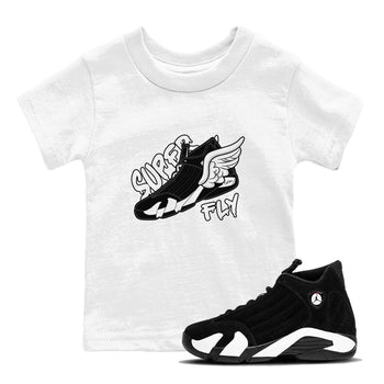 14s Panda shirt to match jordans Super Fly sneaker tees Air Jordan 14 Panda SNRT Sneaker Release Tees Baby Toddler White 1 T-Shirt