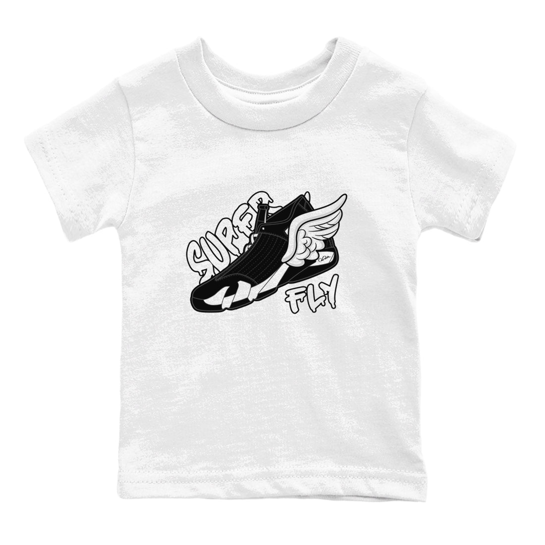 14s Panda shirt to match jordans Super Fly sneaker tees Air Jordan 14 Panda SNRT Sneaker Release Tees Baby Toddler White 2 T-Shirt