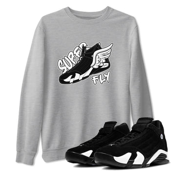 14s Panda shirt to match jordans Super Fly sneaker tees Air Jordan 14 Panda SNRT Sneaker Release Tees Unisex Heather Grey 1 T-Shirt