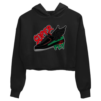 2s Christmas X-mas gift shirt to match jordans Super Fly sneaker tees Air Jordan 2 Christmas SNRT Sneaker Release Tees Black 2 Crop T-Shirt