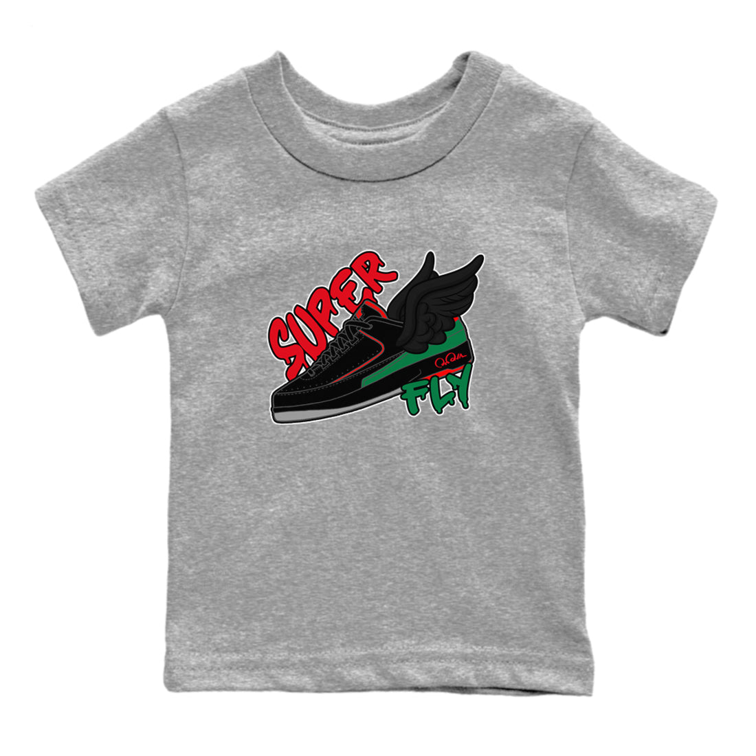 2s Christmas X-mas gift shirt to match jordans Super Fly sneaker tees Air Jordan 2 Christmas SNRT Sneaker Release Tees Baby Toddler Heather Grey 2 T-Shirt