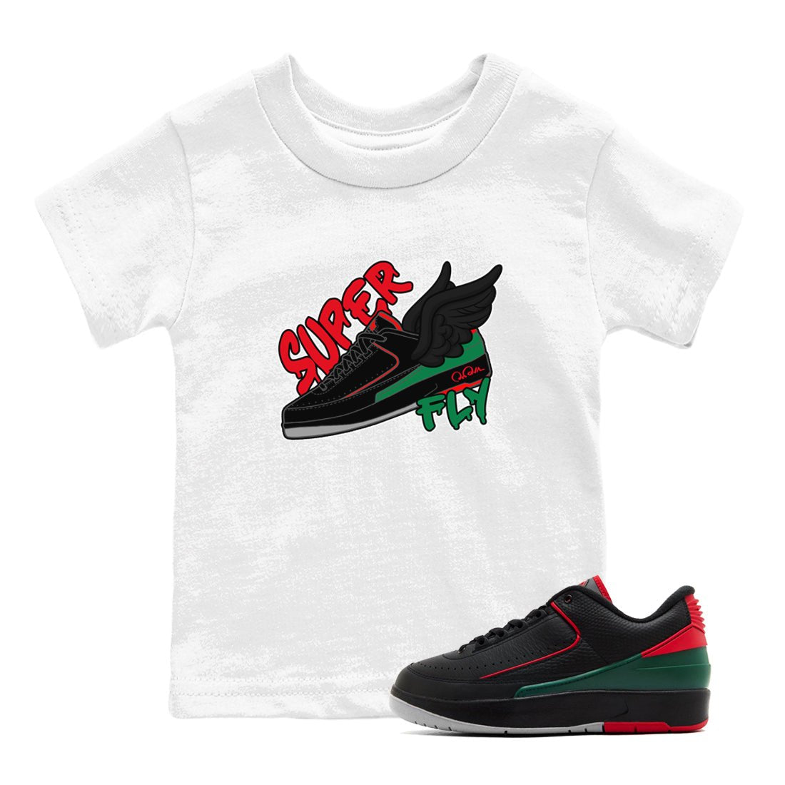 2s Christmas X-mas gift shirt to match jordans Super Fly sneaker tees Air Jordan 2 Christmas SNRT Sneaker Release Tees Baby Toddler White 1 T-Shirt