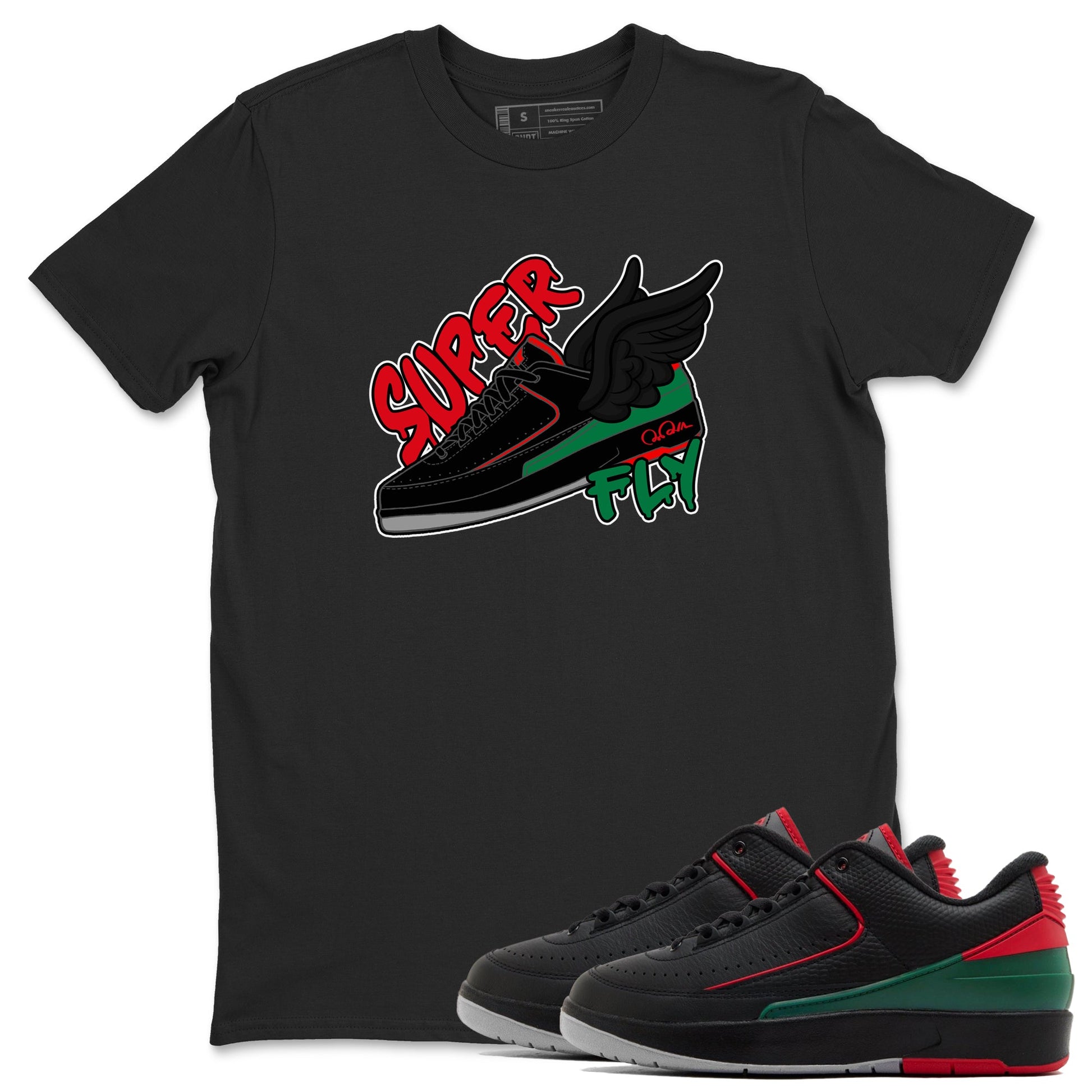 2s Christmas X-mas gift shirt to match jordans Super Fly sneaker tees Air Jordan 2 Christmas SNRT Sneaker Release Tees Unisex Black 1 T-Shirt