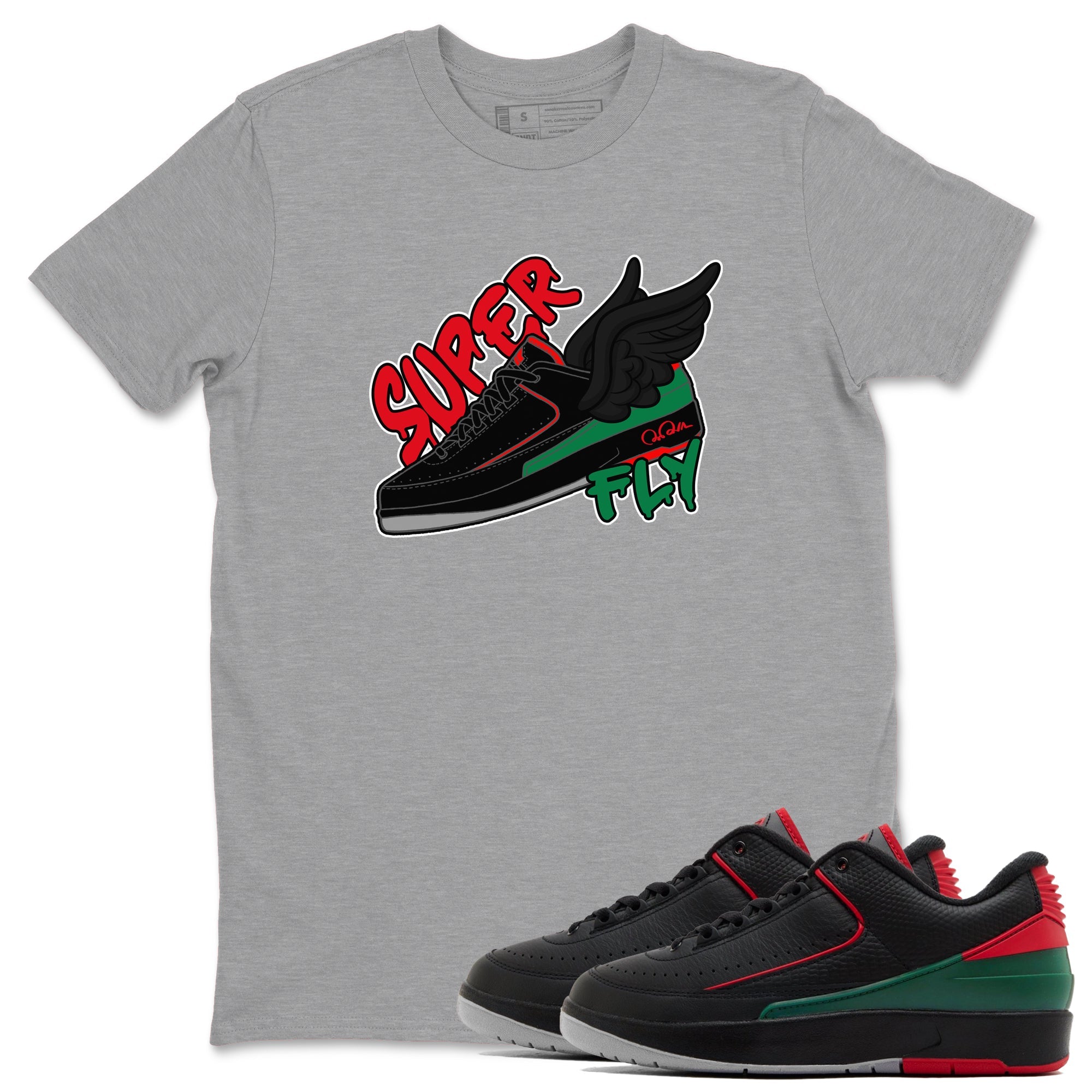 2s Christmas X-mas gift shirt to match jordans Super Fly sneaker tees Air Jordan 2 Christmas SNRT Sneaker Release Tees Unisex Heather Grey 1 T-Shirt